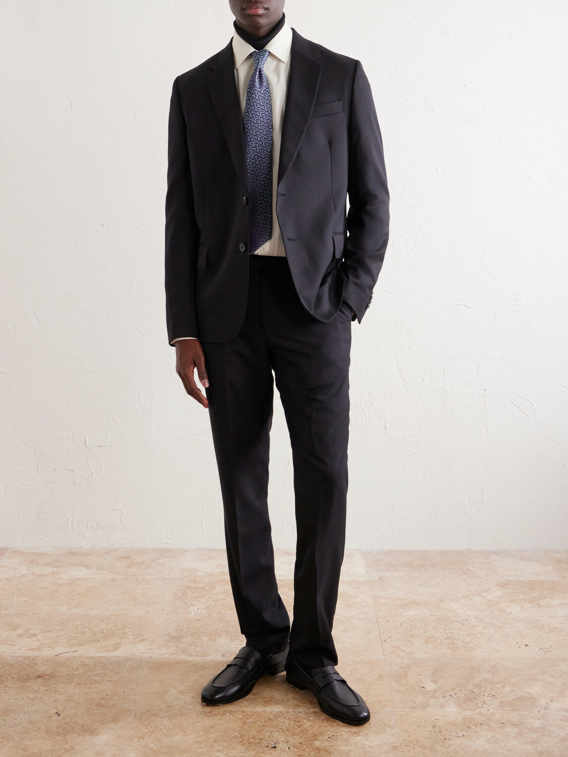 Paul Smith - Straight-Leg Pleated Wool Suit Trousers - Black