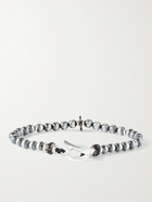 MIKIA - Sterling Silver and Glass Beaded Bracelet - Silver