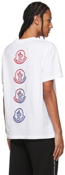 Moncler White Flocked Graphic T-Shirt