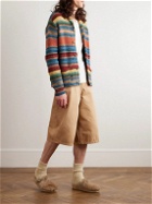 RRL - Shawl-Collar Striped Wool, Linen and Cotton-Blend Cardigan - Multi