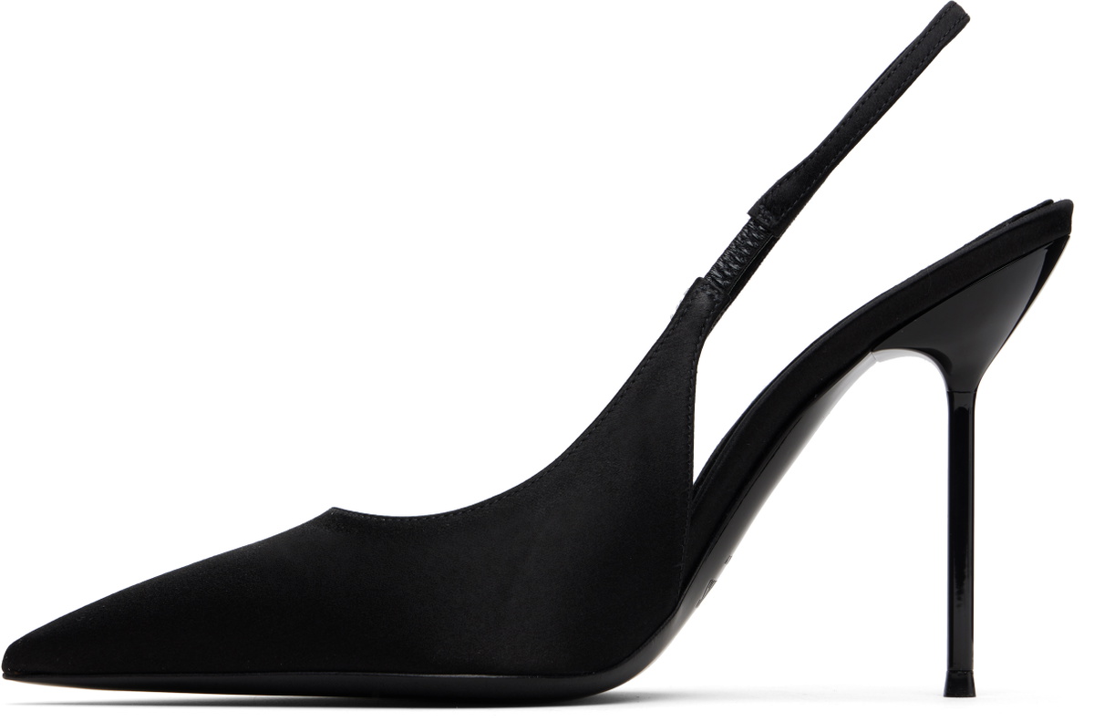 Paris Texas Black Lidia Slingback Heels
