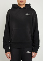 Amiri Amiri Bones Embroidered Hooded Cotton Sweatshirt Black