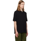 vowels Black Short Sleeve Pique Polo