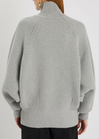 Balmain Batwing Ribbed Wool Jumper Grey