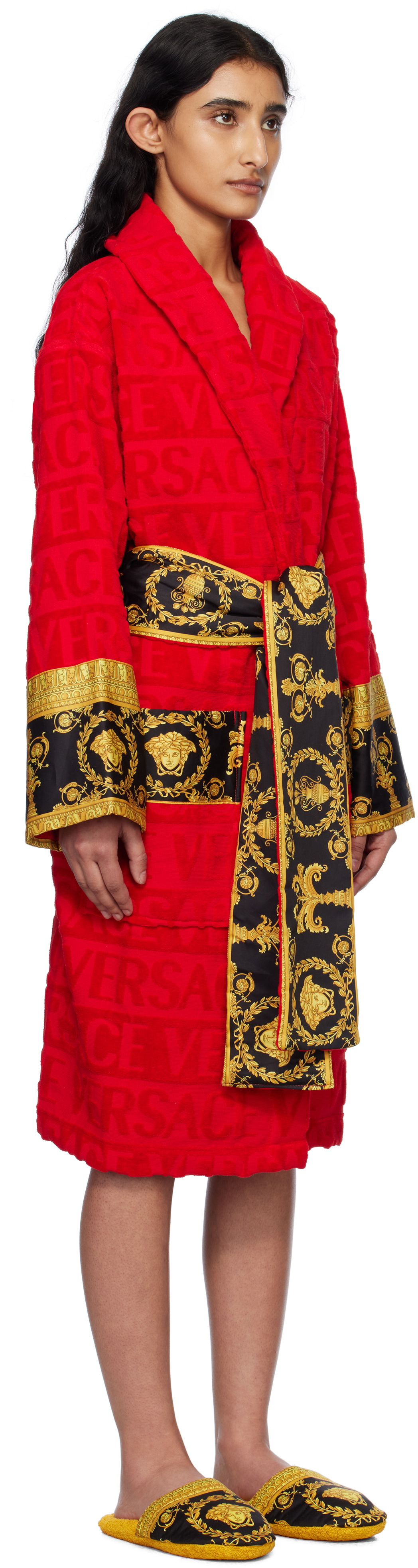 Versace Underwear Red 'I Heart Baroque' Bathrobe