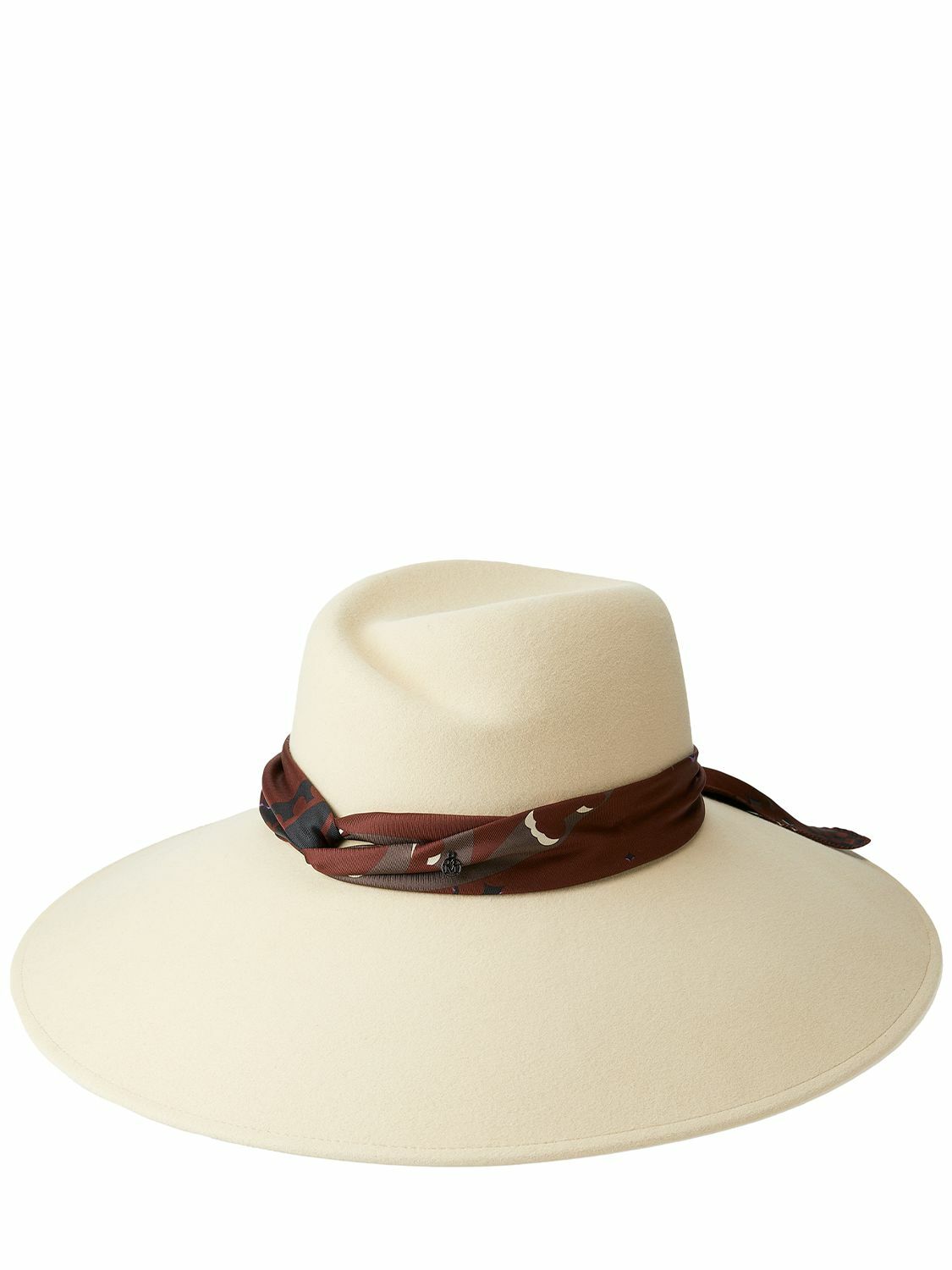 MAISON MICHEL - Big Virginie Wool Hat W/ Silk Hatband Maison Michel