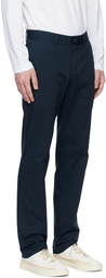 Sunspel Navy Silm-Fit Trousers