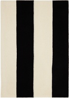 Joseph Black & Off-White Striped Scarf