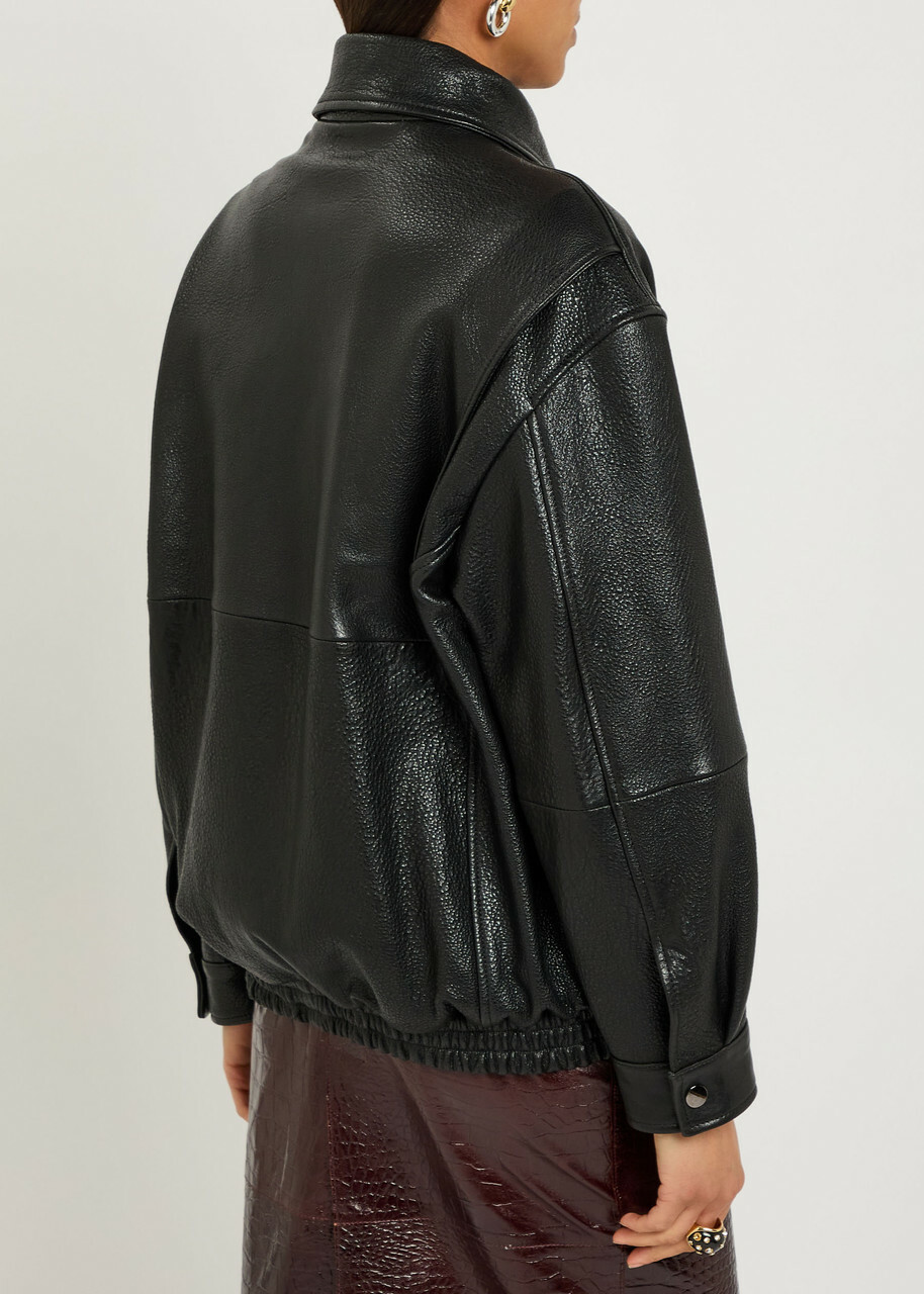 Nour Hammour Doran Leather Jacket Black
