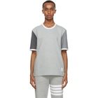 Thom Browne Grey Contrast Sleeve Ringer T-Shirt