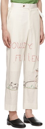 Bode Off-White 'Howdy Friends' Trousers