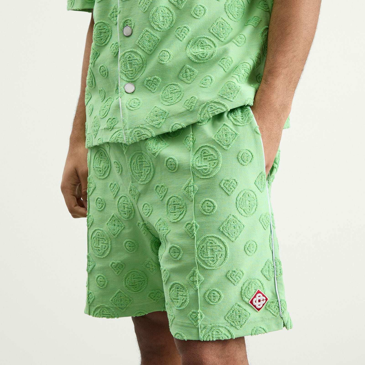 Casablanca Men's Towelling Monogram Short in Green