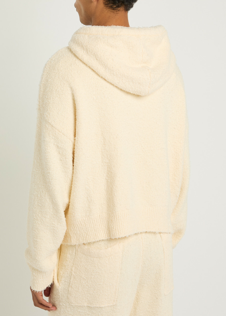 Picante Shaggy Textured Cotton-blend Sweatshirt Ivory