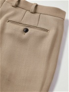 Saman Amel - Wide-Leg Pleated Wool-Drill Trousers - Brown