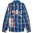 Air Jordan Men's x Awake NY Flannel Shirt in Blackened Blue/Boarder Blue/Sail