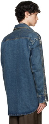 Feng Chen Wang Blue Zip Denim Jacket