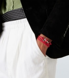 Tom Ford T braided leather bracelet