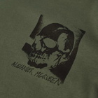 Alexander McQueen Men's Long Sleeve Small Skull T-Shirt in Khk&Blck