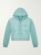 Acne Studios - Feida Cropped Logo-Print Cotton-Jersey Zip-Up Hoodie - Green