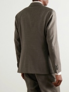 Caruso - Double-Breasted Wool-Twill Suit Jacket - Brown