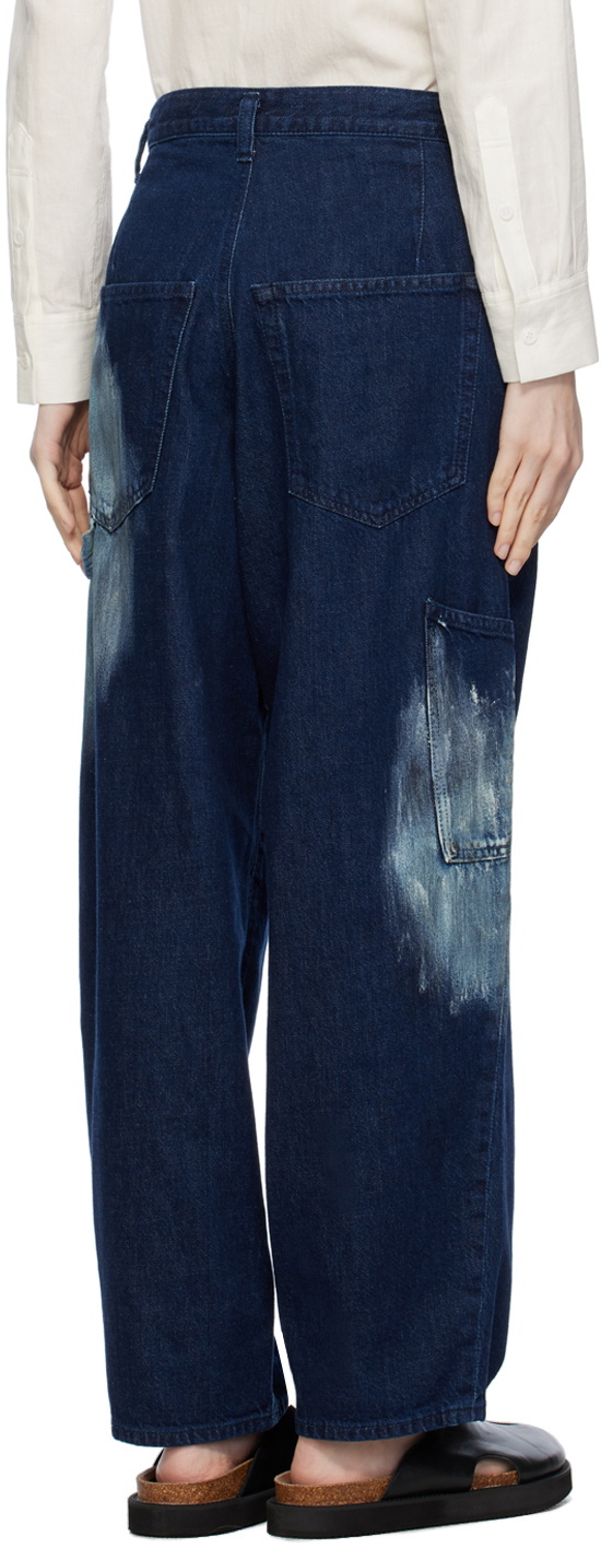 Y's Blue Pleated Jeans