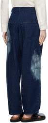 Y's Blue Pleated Jeans