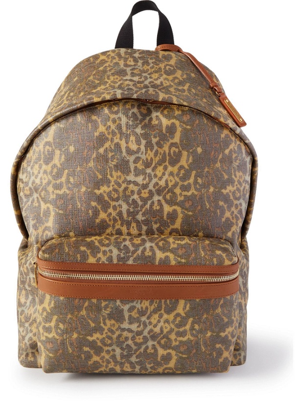 Photo: SAINT LAURENT - City Leather-Trimmed Canvas Backpack