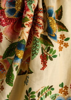 Farm Rio Delicate Garden Printed Cropped Linen top Cream