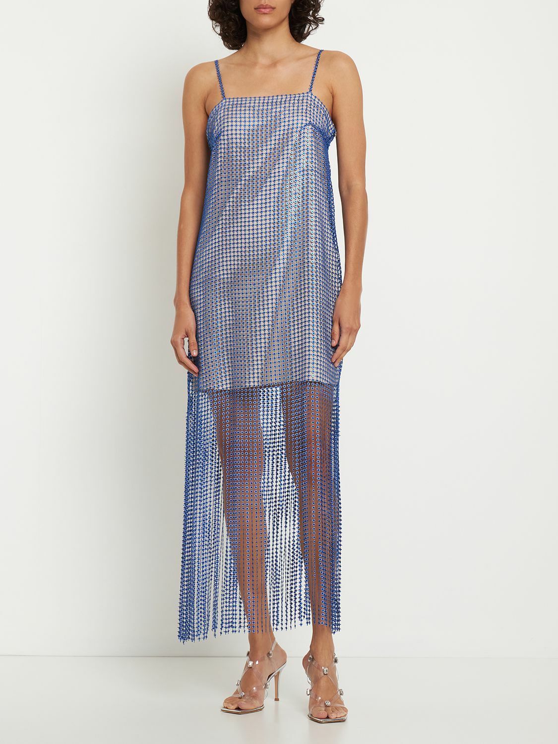Brinkley Mirror Laced Up Fringe Dress