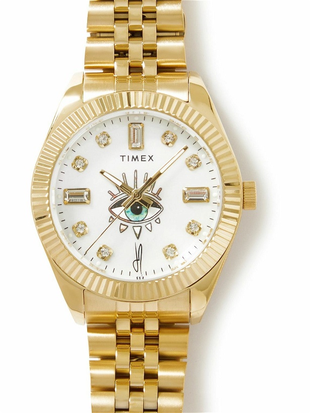 Photo: Timex - Jacquie Aiche 36mm Gold-Tone Crystal Watch
