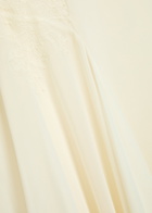 DE LA Vali Dia Embroidered Appliquéd Silk Maxi Dress Ivory