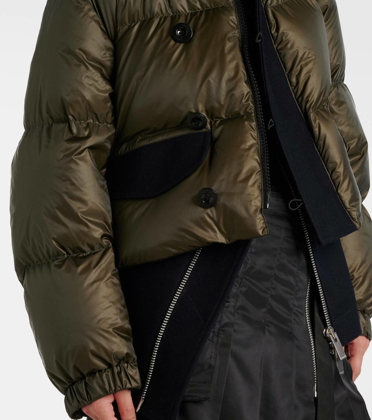 Sacai Wool-trimmed puffer jacket Sacai