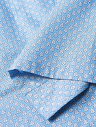 DE BONNE FACTURE - Camp-Collar Printed Cotton-Poplin Shirt - Blue