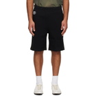 AAPE by A Bathing Ape Black 'AAPEUNVS' Moonface Logo Sweat Shorts