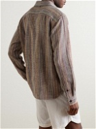 Kardo - Alok Striped Cotton Overshirt - Neutrals