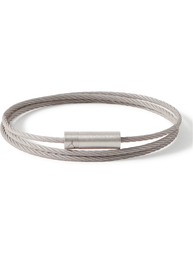 Photo: LE GRAMME - Triple Turn Le 11G Brushed Sterling Silver Cable Bracelet - Silver - 18