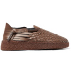 Malibu - Latigo Woven Faux Leather Sandals - Men - Dark brown