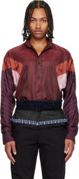 Edward Cuming Burgundy Sag Arm Flex Shirt