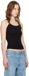 Re/Done Black Hanes Edition Ribbed Tank Top