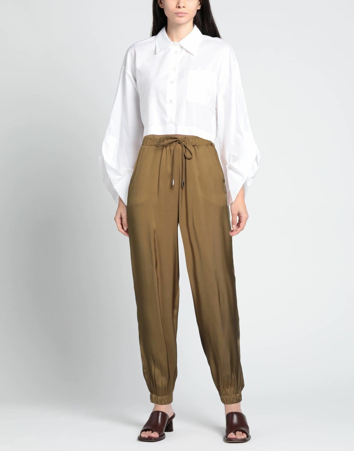 Manila Grace Womens Pants Military in Green