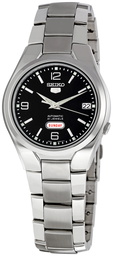 Seiko 5 Black Dial Stainless Steel Mens Watch SNK623