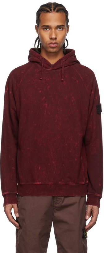 Photo: Stone Island Burgundy Acid Wash Hoodie