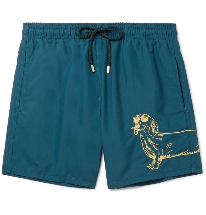 Photo: Vilebrequin - Moorea Mid-Length Embroidered Swim Shorts - Men - Blue