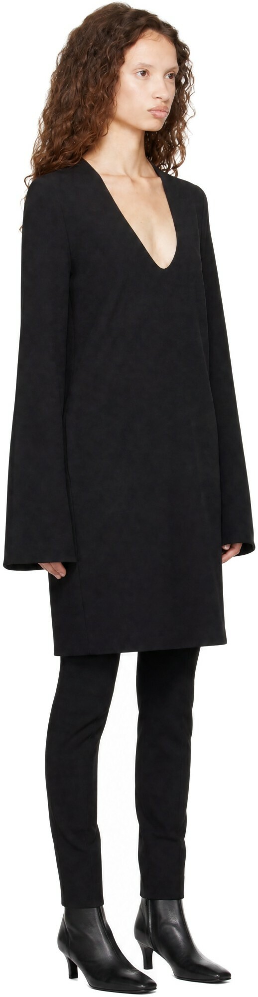 TOTEME Black Bell-Sleeve Minidress