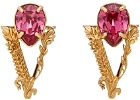 Versace Gold & Pink Virtus Stud Earrings