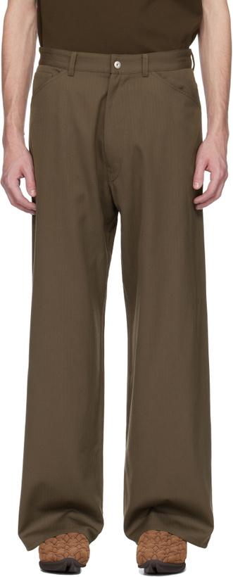 Photo: Omar Afridi Brown Wool Herringbone Trousers