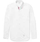 Thom Browne - Slim-Fit Button-Down Collar Grosgrain-Trimmed Cotton-Poplin Shirt - White