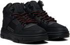 Hugo Black Paneled Leather Sneakers