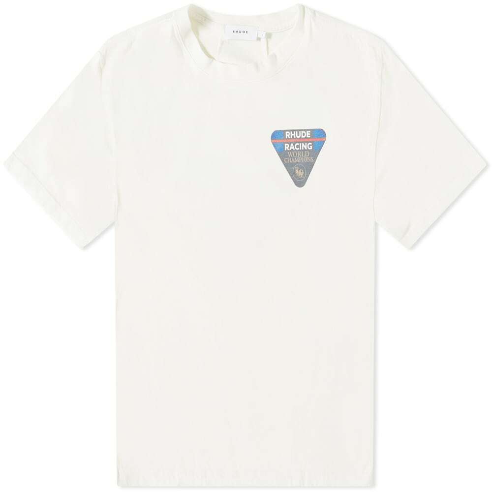 Rhude Men's Race Patch T-Shirt in Vtg White Rhude