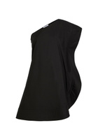 Stella Mccartney Asymmetric Cotton Mini Dress Black